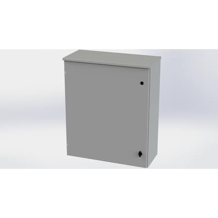 Saginaw Control & Engineering 1/4 Turn Knob Latch Electrical Enclosures, 36 in H, 12 in D, 30 in W, NEMA 3R, Galvanized Steel SCE-36R3012LP
